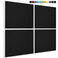 Sound absorber made of Basotect ® G+ / 4 x wall objects acoustic sound insulation 82,5x55cm (black)
