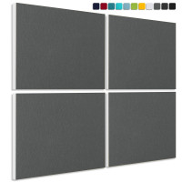 Sound absorber made of Basotect ® G+ / 4 x wall objects acoustic sound insulation 82,5x55cm (granite grey)