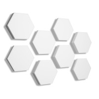 8x 3D - Absorber Acoustic Sound Absorption made of Basotect ® B WHITE Broadband Absorber Set #01