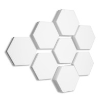 8x 3D - Absorber Acoustic Sound Absorption made of Basotect ® B WHITE Broadband Absorber Set #02