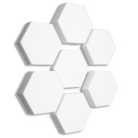 7x 3D - Absorber Acoustic Sound Absorption made of Basotect ® B WHITE Broadband Absorber Set #03