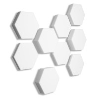 9x 3D - Absorber Acoustic Sound Absorption made of Basotect ® B WHITE Broadband Absorber Set #04