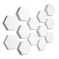 13x 3D - Absorber Acoustic Sound Absorption made of Basotect ® B WHITE Broadband Absorber Set #07