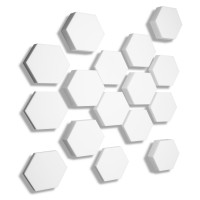 16x 3D - Absorber Acoustic Sound Absorption made of Basotect ® B WHITE Broadband Absorber Set #11