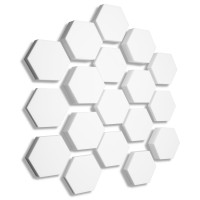 18x 3D - Absorber Acoustic Sound Absorption made of Basotect ® B WHITE Broadband Absorber Set #12