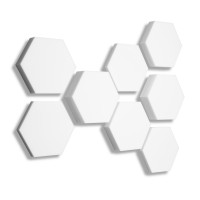 8x 3D - Absorber Acoustic Sound Absorption made of Basotect ® B WHITE Broadband Absorber Set #13