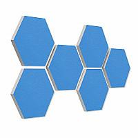 6 absorbers honeycomb shape made of Basotect ® G+ each 300 x 300 x 30mm Colore Lightblue