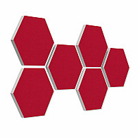6 absorbers honeycomb shape made of Basotect ® G+ each 300 x 300 x 30mm Colore BORDEAUX