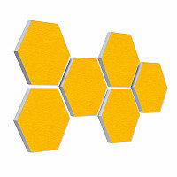 6 absorbers honeycomb shape made of Basotect ® G+ each 300 x 300 x 30mm Colore SUNNY YELLOW