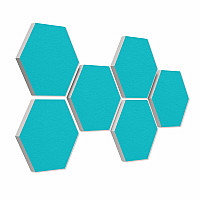 6 absorbers honeycomb shape made of Basotect ® G+ each 300 x 300 x 30mm Colore TURQUOISE