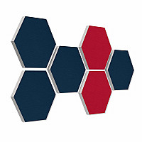 6 absorbers honeycomb form made of Basotect ® G+ each 300 x 300 x 30mm Colore DARK BLUE and BORDEAUX