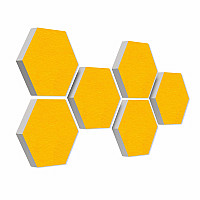 6 absorbers honeycomb shape made of Basotect ® G+ each 300 x 300 x 50mm Colore SUNNY YELLOW