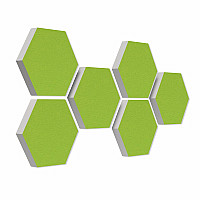 6 absorbers honeycomb shape made of Basotect ® G+ each 300 x 300 x 50mm Colore LIGHT GREEN