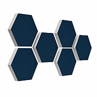 6 absorbers honeycomb shape made of Basotect ® G+ each 300 x 300 x 50mm Colore DARK BLUE