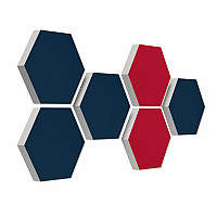 6 absorbers honeycomb form made of Basotect ® G+ each 300 x 300 x 30mm Colore DARK BLUE and BORDEAUX