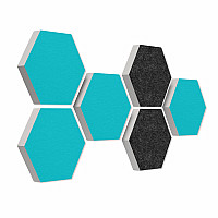 6 absorbers honeycomb form made of Basotect ® G+ each 300 x 300 x 30mm Colore TURQUOISE and ANTHRACITE