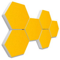 6 absorbers honeycomb shape made of Basotect ® G+ each 300 x 300 x 70mm Colore SUNNY YELLOW