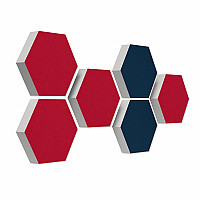 6 Absorber Wabenform aus Basotect ® G+ je 300 x 300 x 70mm Colore BORDEAUX und NACHTBLAU