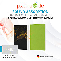 Schallabsorber aus Basotect ® G+ / 2 x Wandbild 82,5x55 cm Akustik Element Schalldämmung (Hellgrün + Schwarz)