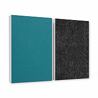 Basotect ® G+ sound absorber / 2 x wall object 82.5x55 cm acoustic element sound insulation (anthracite + petrol)