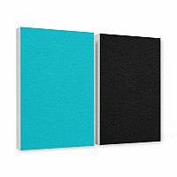 Basotect ® G+ sound absorber / 2 x wall object 82.5x55 cm acoustic element sound insulation (turquoise + black)