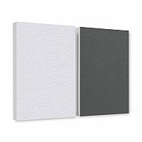 Basotect ® G+ sound absorber / 2 x wall object 82.5x55 cm acoustic element sound insulation (granite grey + white)