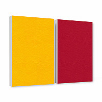 Basotect ® G+ sound absorber / 2 x wall object 82.5x55 cm acoustic element sound insulation (sunny yellow + bordeaux)