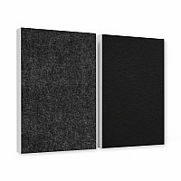 Schallabsorber aus Basotect ® G+ / 2 x Wandbild 82,5x55 cm Akustik Element Schalldämmung (Anthrazit + Schwarz)