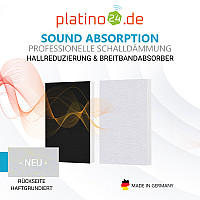 Schallabsorber aus Basotect ® G+ / 2 x Wandbild 82,5x55 cm Akustik Element Schalldämmung (Weiß + Schwarz)