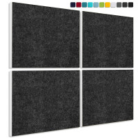 Sound absorber made of Basotect ® G+ / 4 x wall objects acoustic sound insulation 82,5x55cm (anthracite)