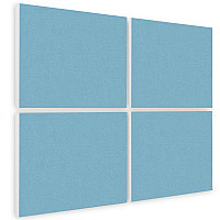 Schallabsorber aus Basotect ® G+ / 4 x Wandbild Akustik Schalldämmung 82,5x55cm (Hellblau)