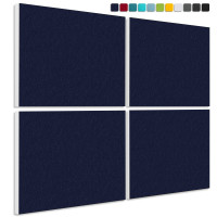 Sound absorber made of Basotect ® G+ / 4 x wall objects acoustic sound insulation 82,5x55cm (dark blue)