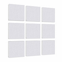 Wall object squares 9 pieces sound insulation, WHITE - sound absorber - elements made of Basotect ® G+