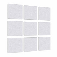 Wandbild Quadrate 9-tlg. Schalldämmung, WEISS - Schallabsorber - Elemente aus Basotect ® G+