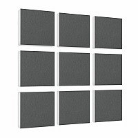 Wall object squares 9 pieces sound insulation, GRANITE GREY - sound absorber - elements made of Basotect ® G+