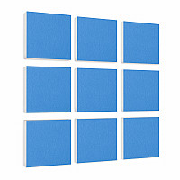 Wall object squares 9 pieces sound insulation, LIGHT BLUE - sound absorber - elements made of Basotect ® G+