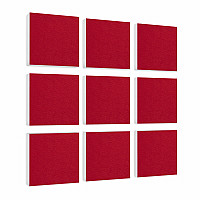 Wall object squares 9 pieces sound insulation, BORDEAUX - sound absorber - elements made of Basotect ® G+