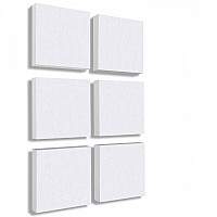 Wandbild Quadrate 6-tlg. Schalldämmung, WEISS - Schallabsorber - Elemente aus Basotect ® G+