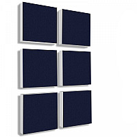 Wandbild Quadrate 6-tlg. Schalldämmung, NACHTBLAU - Schallabsorber - Elemente aus Basotect ® G+
