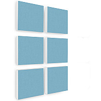 Wall object squares 6 pieces sound insulation, LIGHT BLUE - sound absorber - elements made of Basotect ® G+
