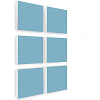 Wandbild Quadrate 6-tlg. Schalldämmung, HELLBLAU - Schallabsorber - Elemente aus Basotect ® G+