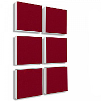 Wandbild Quadrate 6-tlg. Schalldämmung, BORDEAUX - Schallabsorber - Elemente aus Basotect ® G+