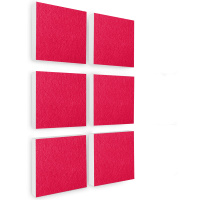 Wandbild Quadrate 6-tlg. Schalldämmung, Fuchsia - Schallabsorber - Elemente aus Basotect ® G+