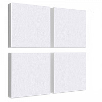 Wall object squares 4 pieces sound insulation, WHITE - sound absorber - elements made of Basotect ® G+