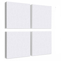 Wandbild Quadrate 4-tlg. Schalldämmung, WEISS - Schallabsorber - Elemente aus Basotect ® G+