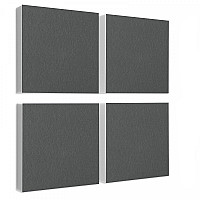 Wall object squares 4 pieces sound insulation, GRANITE GREY - sound absorber - elements made of Basotect ® G+