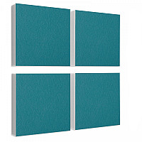Wandbild Quadrate 4-tlg. Schalldämmung, PETROL - Schallabsorber - Elemente aus Basotect ® G+