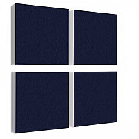 Wall object squares 4 pieces sound insulation, DARK BLUE - sound absorber - elements made of Basotect ® G+
