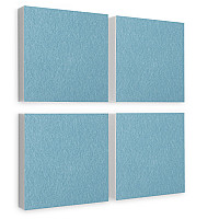 Wandbild Quadrate 4-tlg. Schalldämmung, HELLBLAU - Schallabsorber - Elemente aus Basotect ® G+