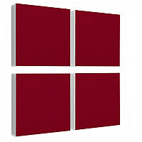 Wandbild Quadrate 4-tlg. Schalldämmung, BORDEAUX - Schallabsorber - Elemente aus Basotect ® G+
